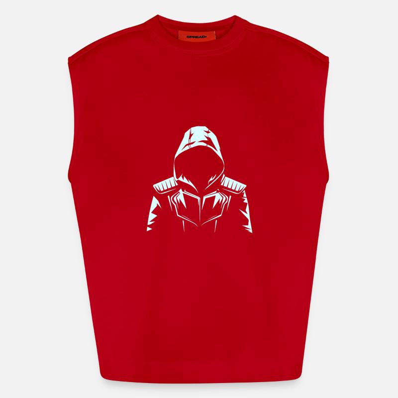 VISUALIZATION - Heavyweight Oversized Organic Tank Top Made in EU - red