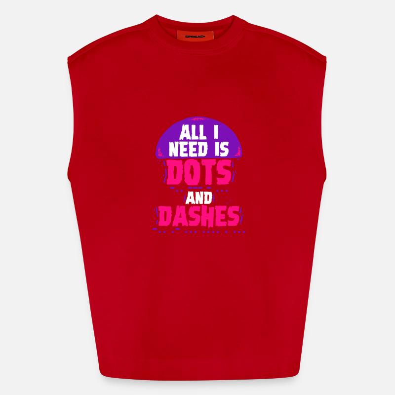 Morsecode Morse Code Dots And Dashes Heavyweight Oversized Organic Tank Top Made in EU