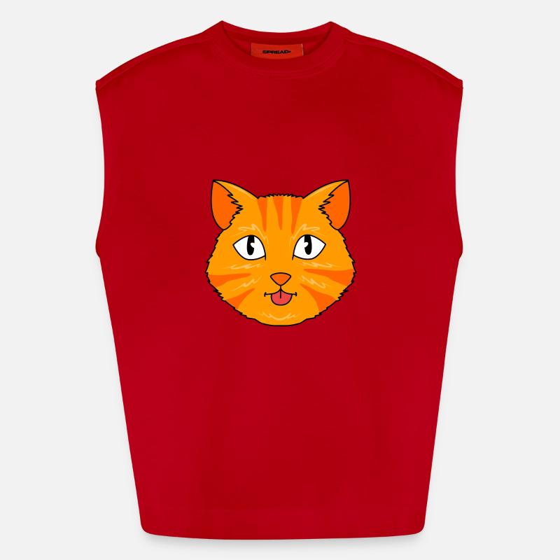 Tabby Cat Heavyweight Oversized Organic Tank Top Made in EU