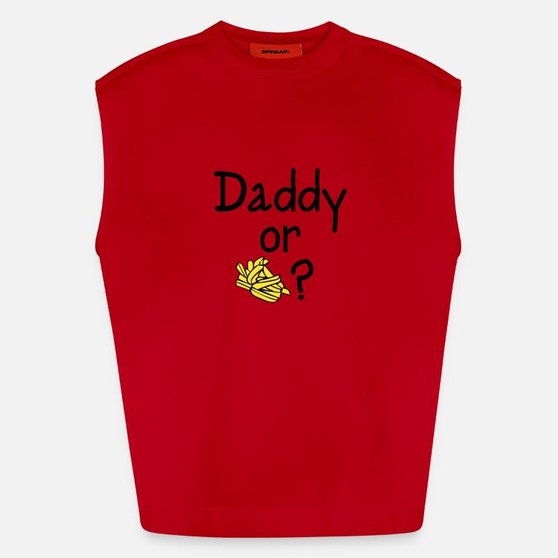 Daddy oder Chips? - Heavyweight Oversized Organic Tank Top Made in EU - Rot