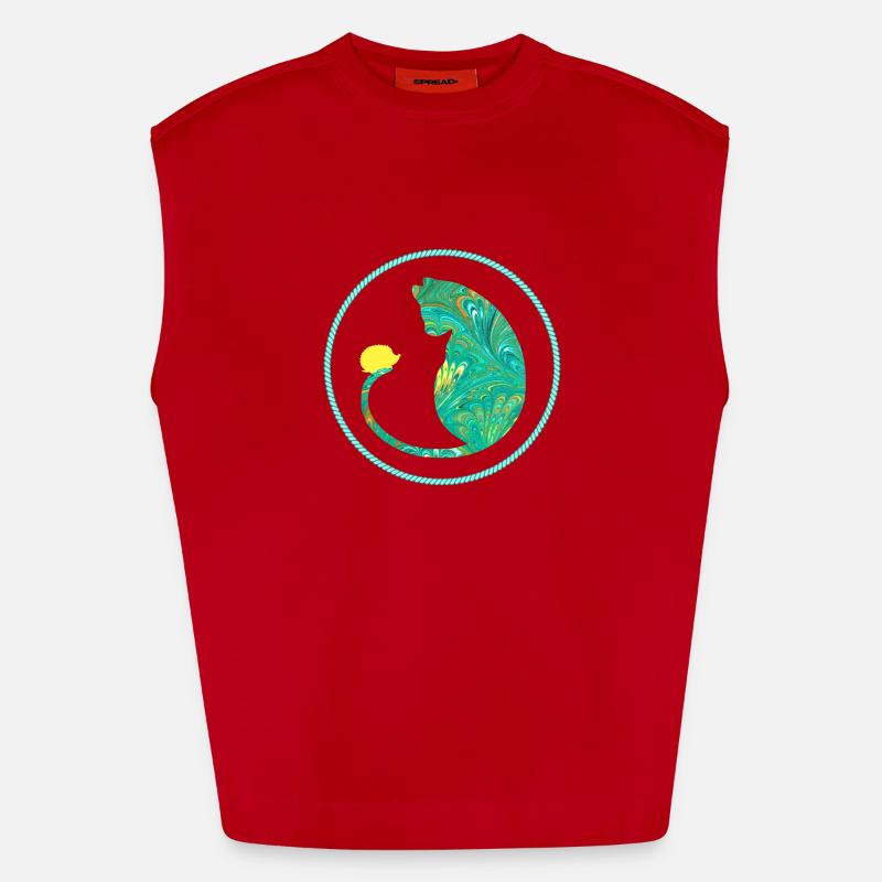 katze mit igel e 71 Heavyweight Oversized Organic Tank Top Made in EU