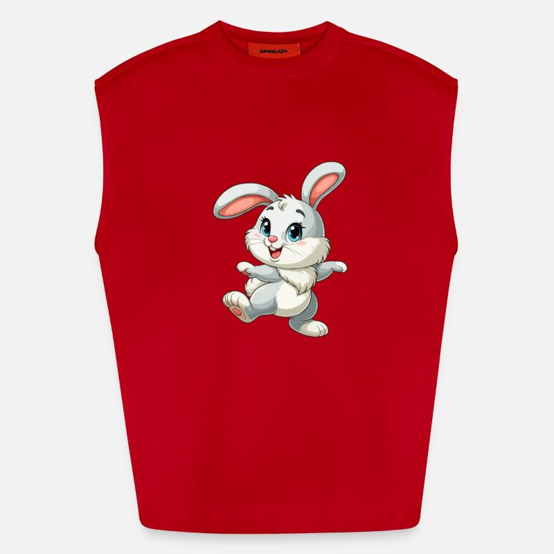 Rabbit Dancing png - Heavyweight Oversized Organic Tank Top Made in EU - red