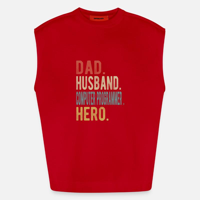 Computerprogrammierer Vater Ehemann Held - Heavyweight Oversized Organic Tank Top Made in EU - Rot