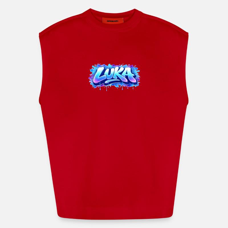 Graffiti LUKA Name Gift Ideal Printable Heavyweight Oversized Organic Tank Top Made in EU