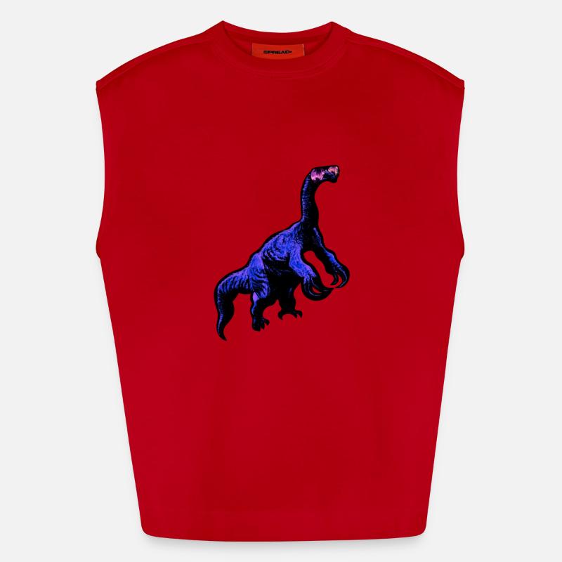 cool Therizinosaurus - Heavyweight Oversized Organic Tank Top Made in EU - red