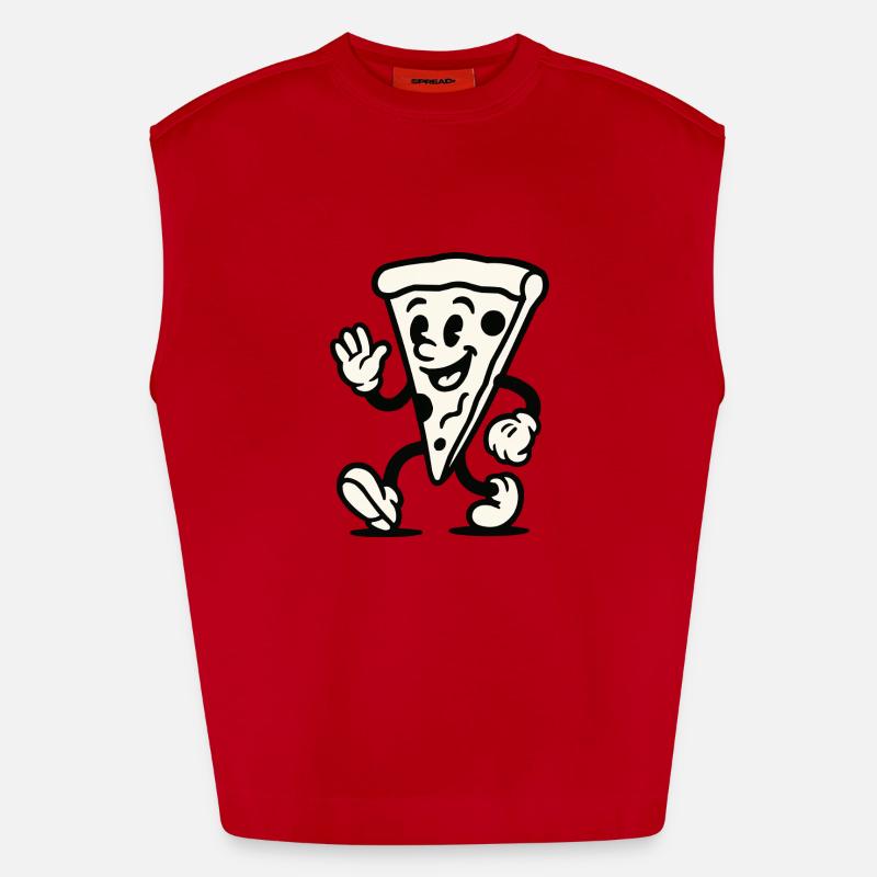 pizza comic Heavyweight Oversized Organic Tank Top Made in EU