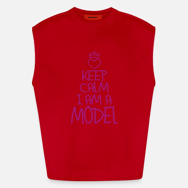 Keep Calm Model cool Model Geschenk Heavyweight Oversized Organic Tank Top Made in EU