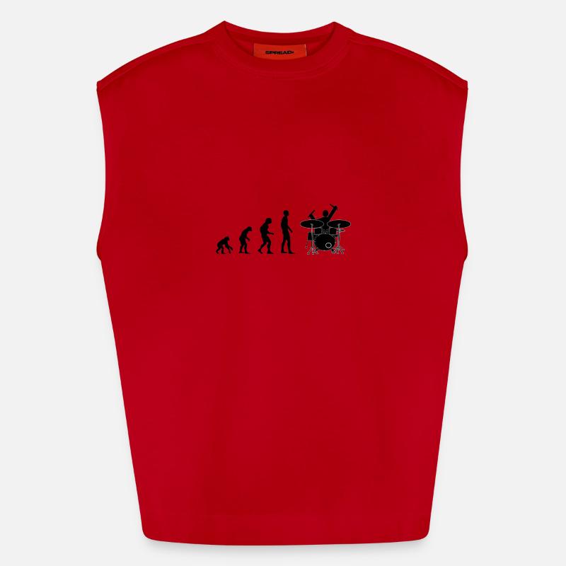 drummer evolution - Heavyweight Oversized Organic Tank Top Made in EU - red