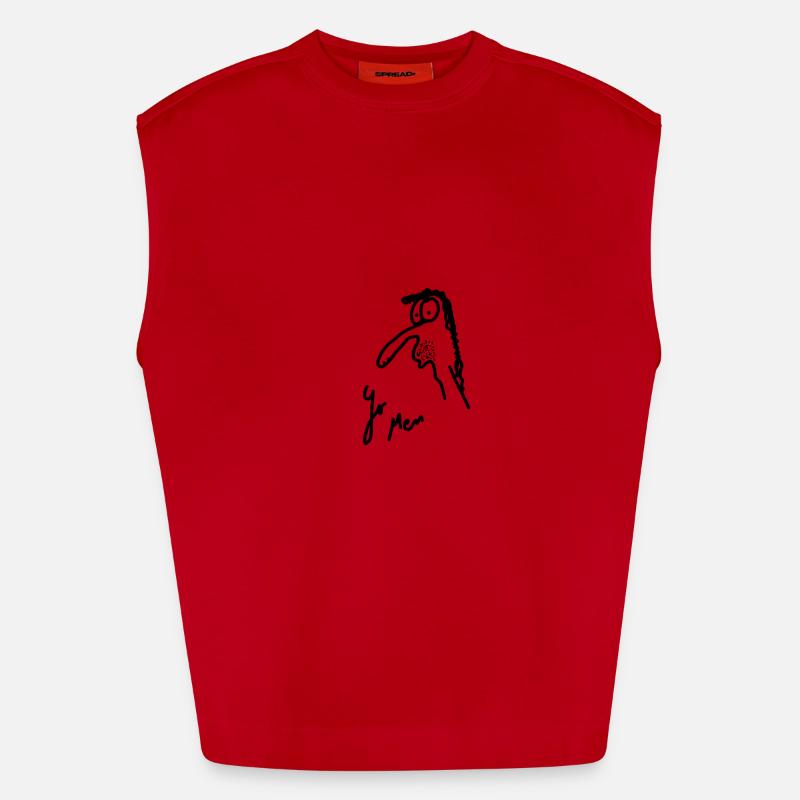 Konsttextil: Skiss av en arbetslös person Heavyweight Oversized Organic Tank Top Made in EU