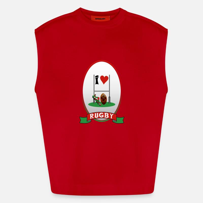 rugby - Heavyweight Oversized Organic Tank Top Made in EU - red