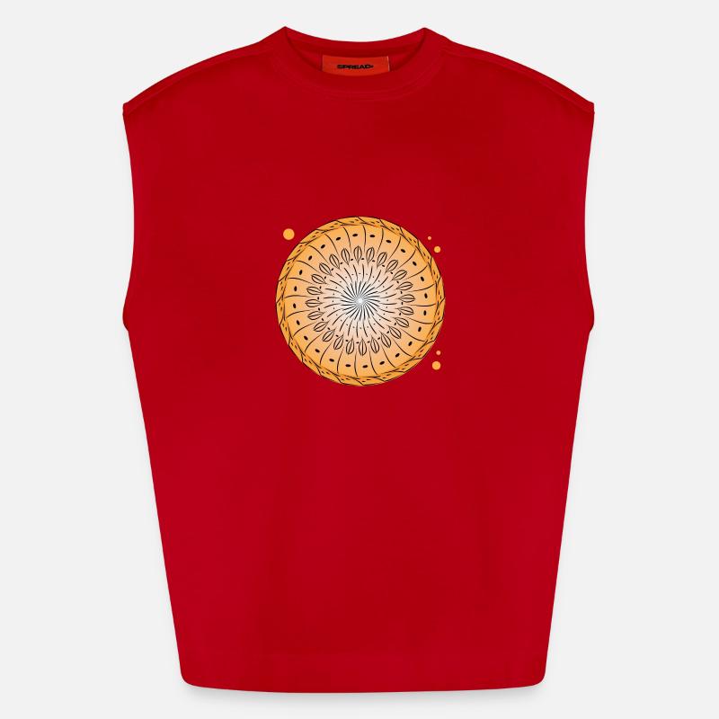 Rotating pattern circle - Heavyweight Oversized Organic Tank Top Made in EU - red