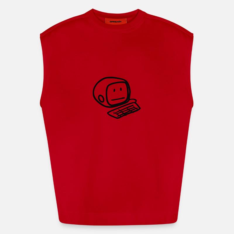 Computer Smiley (Black) Heavyweight Oversized Organic Tank Top Made in EU