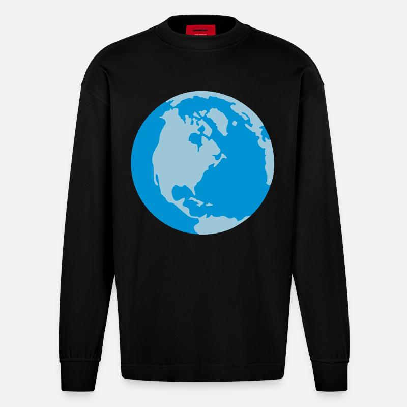 Globe - Manches longues bio épais oversize fabriqué en UE - SOLID BLACK