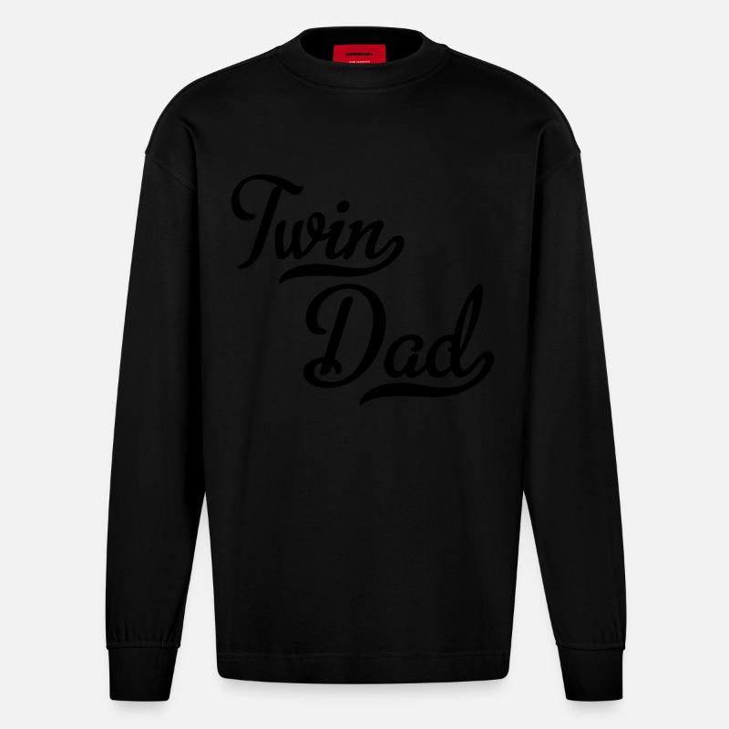 Jumeaux Père - Manches longues bio épais oversize fabriqué en UE - SOLID BLACK