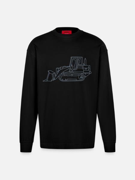 Bulldozer - Heavyweight Oversized Organic Longsleeve Shirt Made in EU - SOLID BLACK