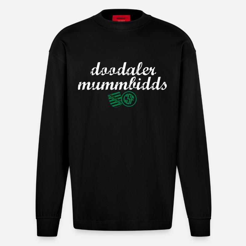 Doodaler Mummbidds - Heavyweight Oversized Organic Langarmshirt Made in EU - SOLID BLACK