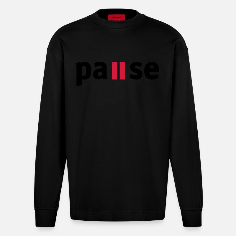 Pause - Manches longues bio épais oversize fabriqué en UE - SOLID BLACK