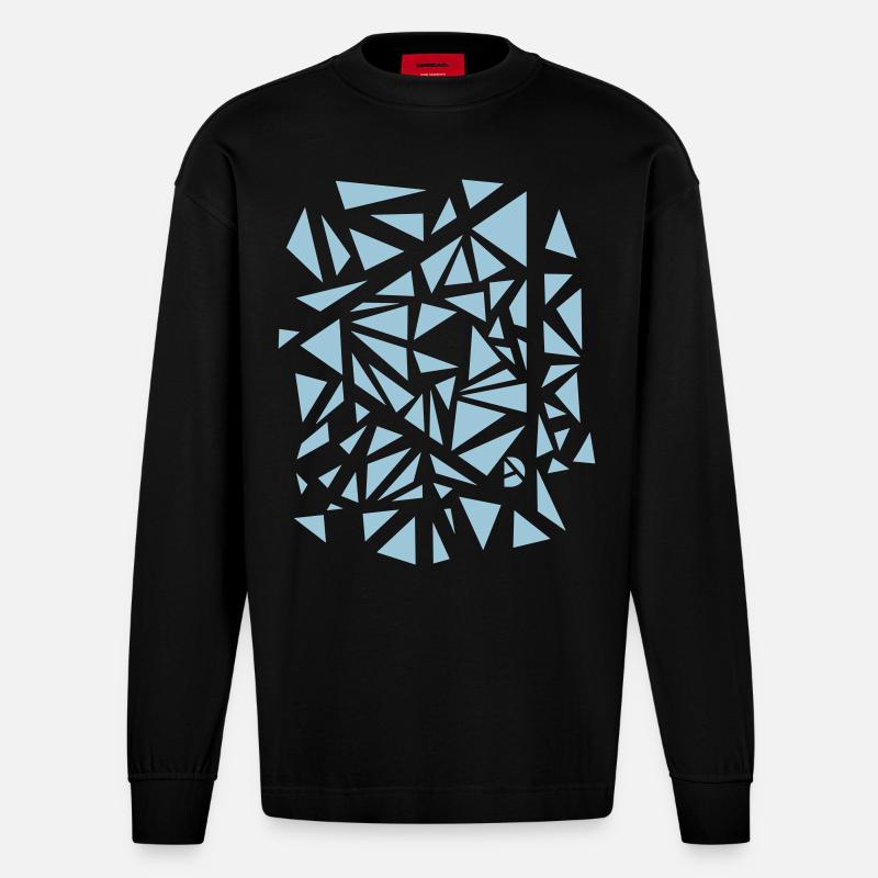 AD Triangle Explosion - Manches longues bio épais oversize fabriqué en UE - SOLID BLACK