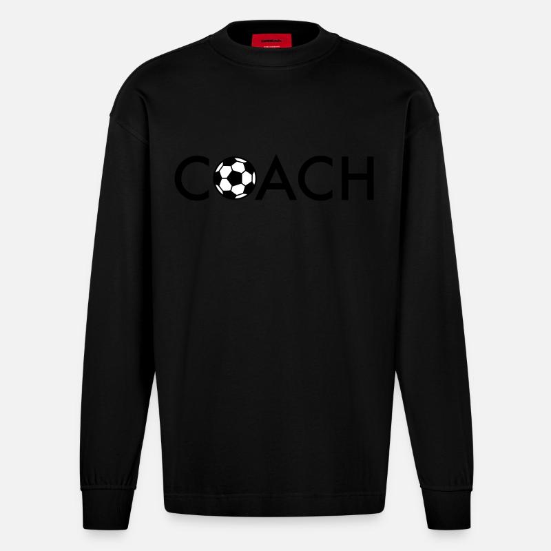 Fußball Coach - Heavyweight Oversized Organic Langarmshirt Made in EU - SOLID BLACK