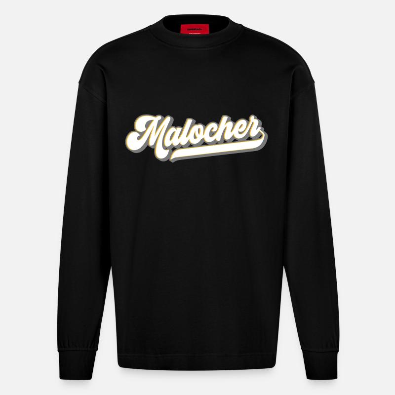 Malocher Arbeiter Worker | Farben änderbar - Heavyweight Oversized Organic Langarmshirt Made in EU - SOLID BLACK