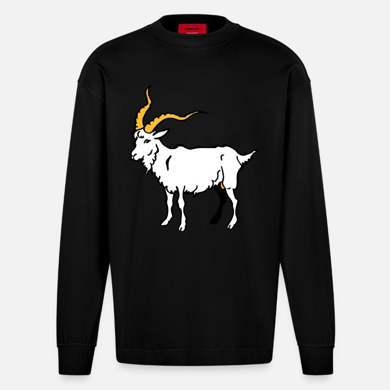 Billy-chèvre - Manches longues bio épais oversize fabriqué en UE - SOLID BLACK