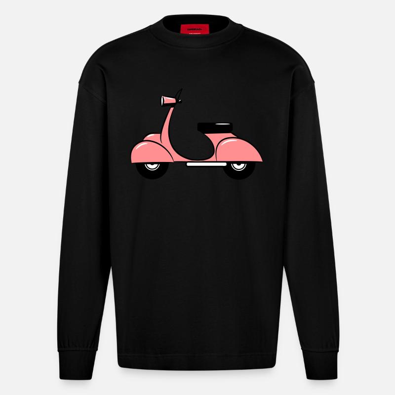 motorroller - Heavyweight Oversized Organic Langarmshirt Made in EU - SOLID BLACK