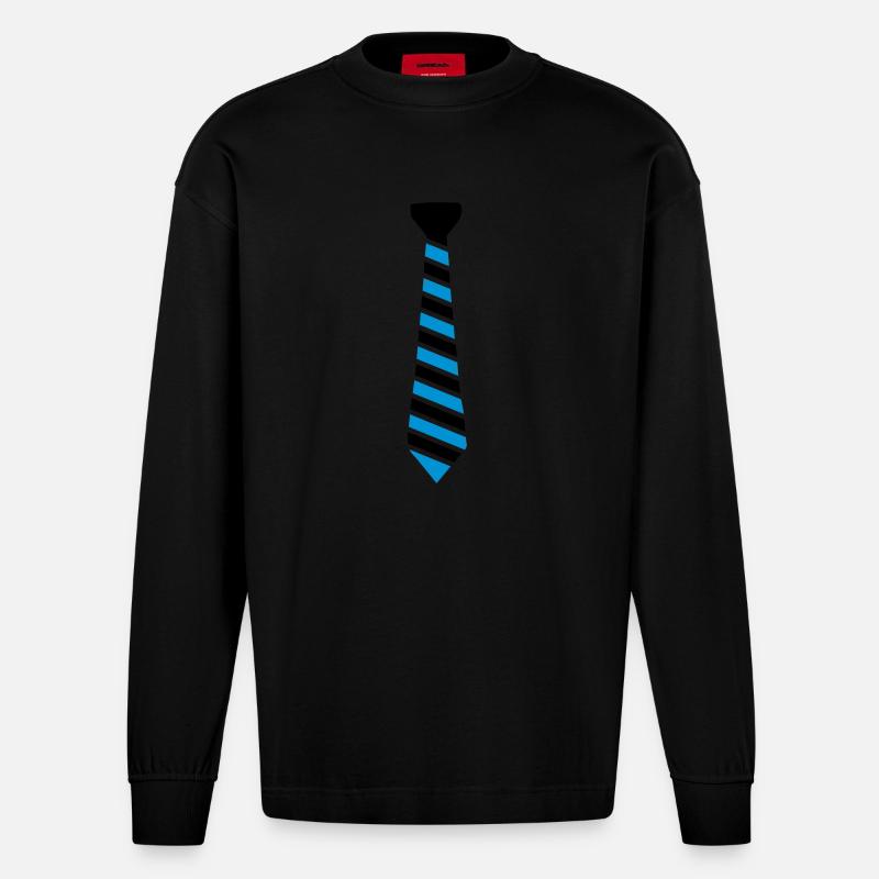 krawatte - Manches longues bio épais oversize fabriqué en UE - SOLID BLACK
