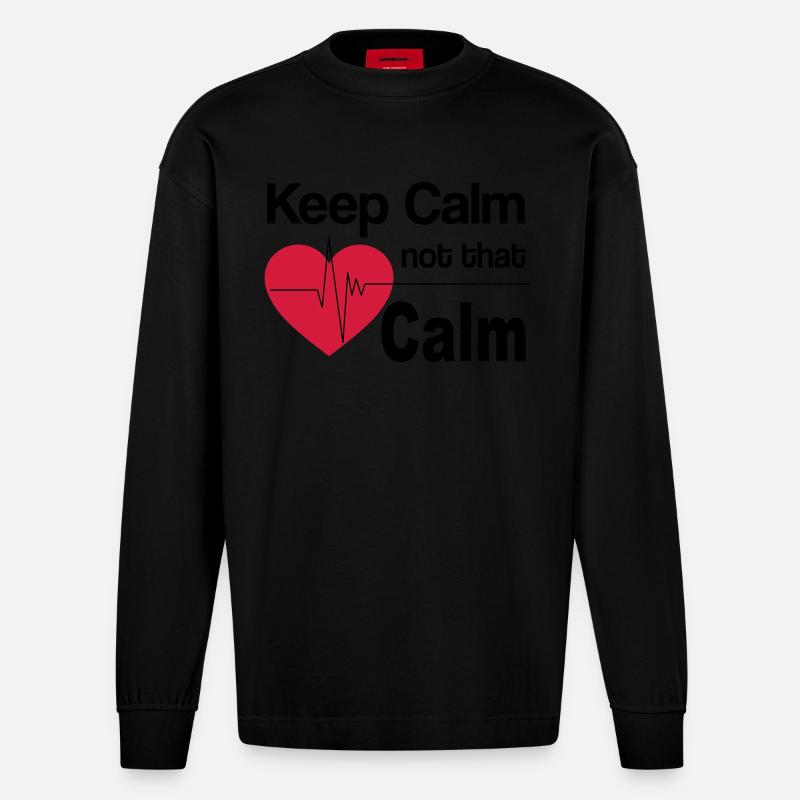 keep calm doc - Manches longues bio épais oversize fabriqué en UE - SOLID BLACK