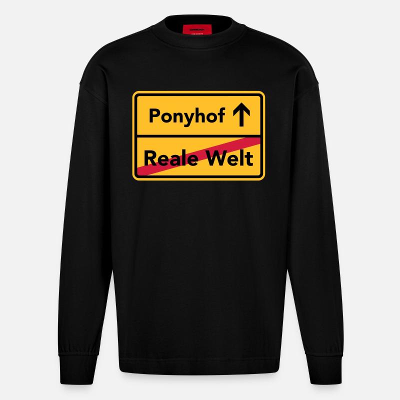 Ponyhof - Heavyweight Oversized Organic Langarmshirt Made in EU - SOLID BLACK