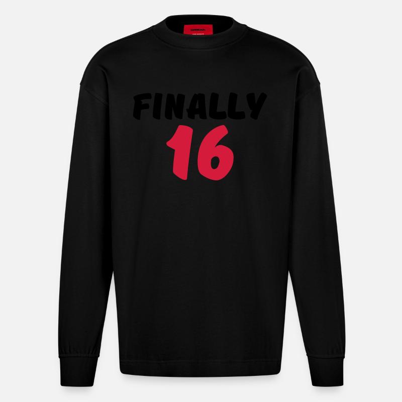 Finally 16 - Heavyweight Oversized Organic Langarmshirt Made in EU - SOLID BLACK