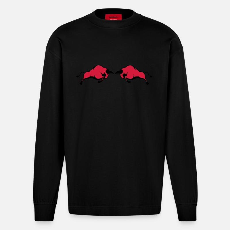 bulls - Heavyweight Oversized Organic Longsleeve Shirt Made in EU - SOLID BLACK
