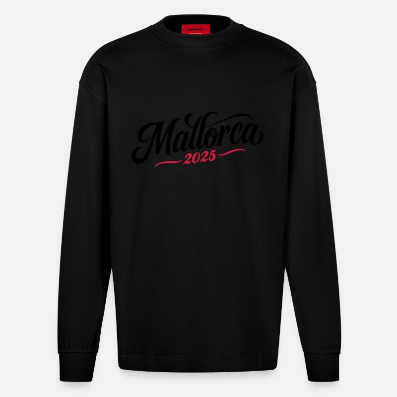 Mallorca 2025 - Heavyweight Oversized Organic Langarmshirt Made in EU - SOLID BLACK