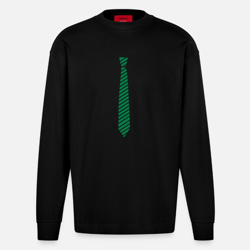 cravate - Manches longues bio épais oversize fabriqué en UE - SOLID BLACK