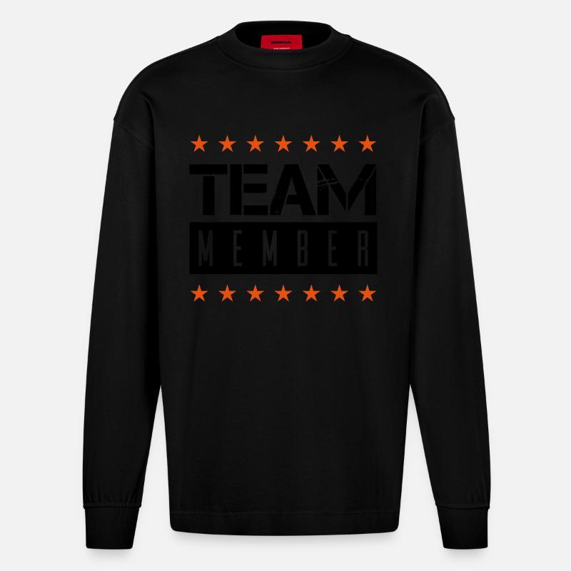 team member - Heavyweight Oversized Organic Langarmshirt Made in EU - SOLID BLACK