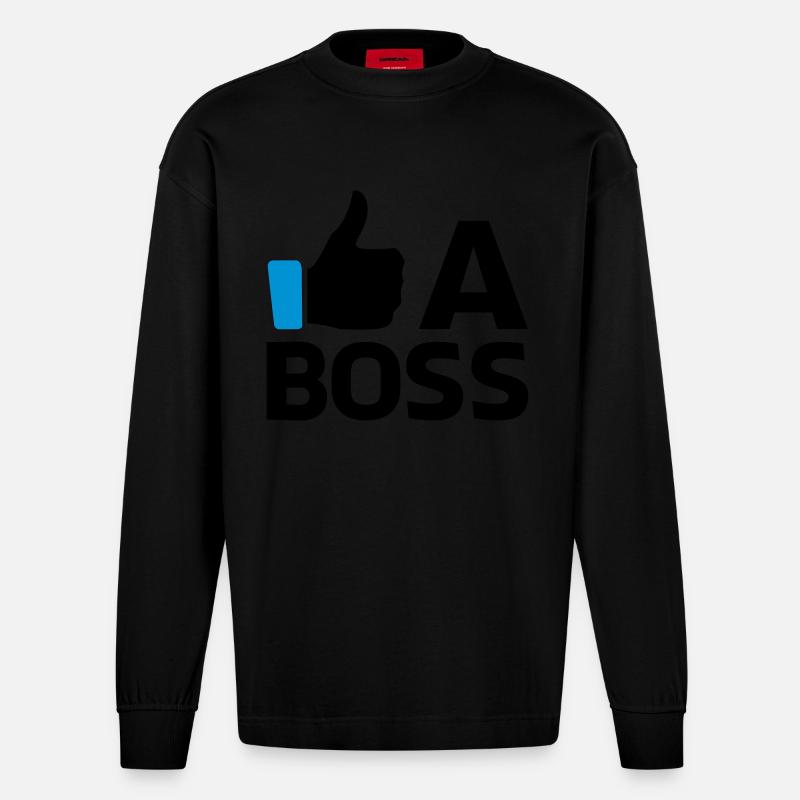 Like a Boss - Manches longues bio épais oversize fabriqué en UE - SOLID BLACK