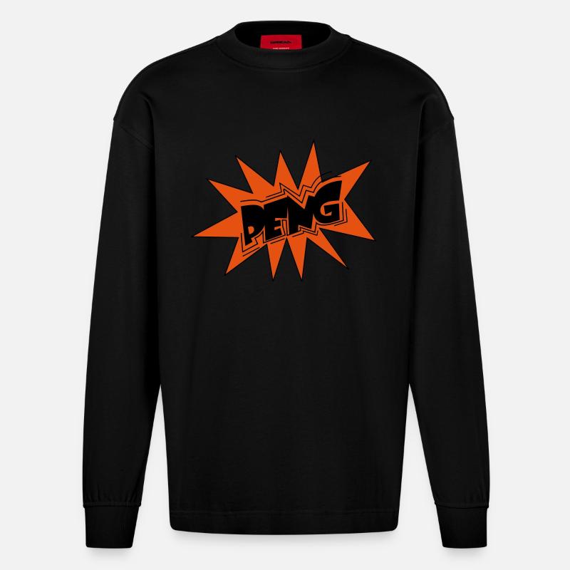peng - Heavyweight Oversized Organic Langarmshirt Made in EU - SOLID BLACK