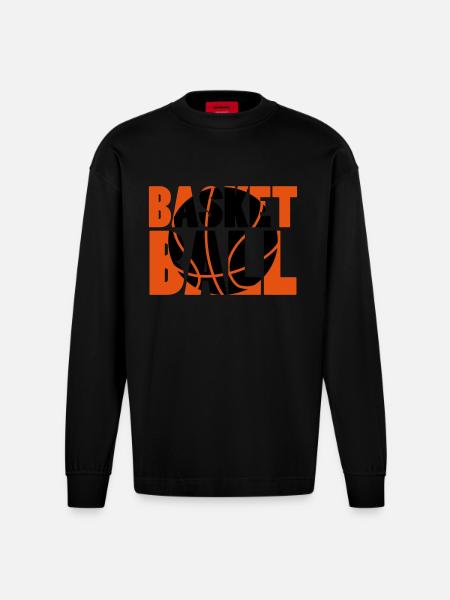Basketball - Heavyweight Oversized Organic Longsleeve Shirt Made in EU - SOLID BLACK