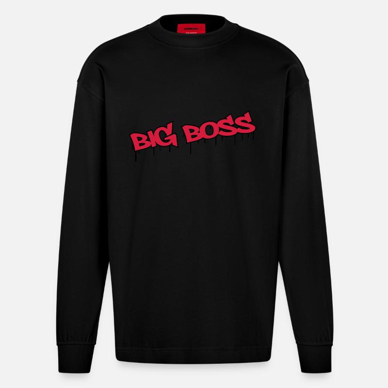 Big Boss - Heavyweight Oversized Organic Langarmshirt Made in EU - SOLID BLACK