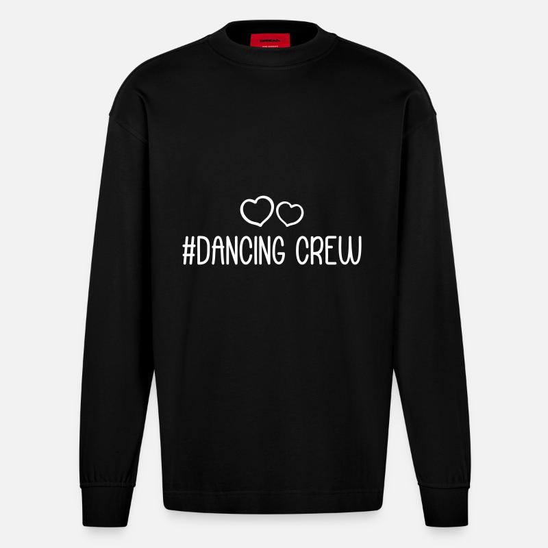 dancing crew herz - Heavyweight Oversized Organic Langarmshirt Made in EU - SOLID BLACK