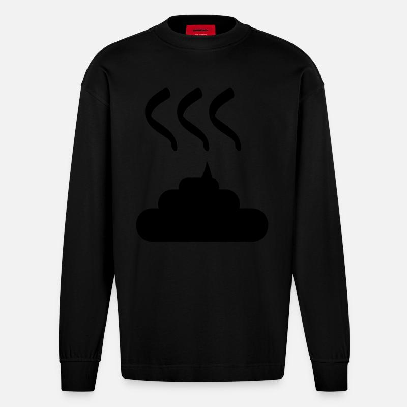 Scheiße - Heavyweight Oversized Organic Langarmshirt Made in EU - SOLID BLACK
