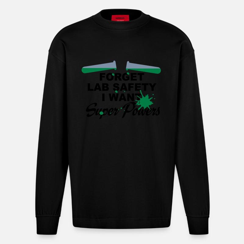 superpowers - Manches longues bio épais oversize fabriqué en UE - SOLID BLACK