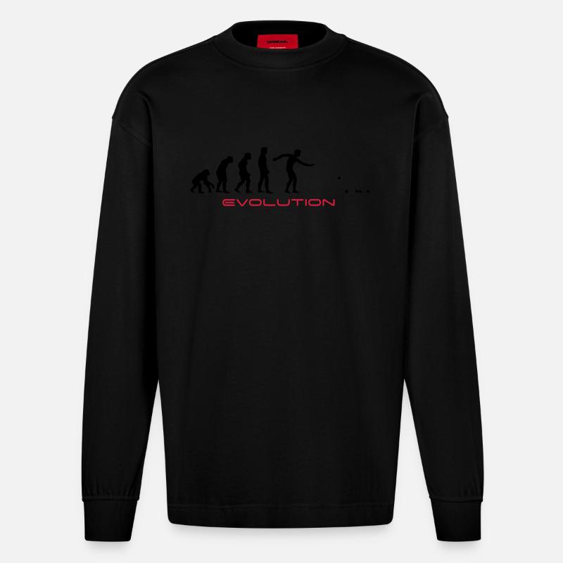 Eigelb Pétanque-T-Shirts - Heavyweight Oversized Organic Langarmshirt Made in EU - SOLID BLACK