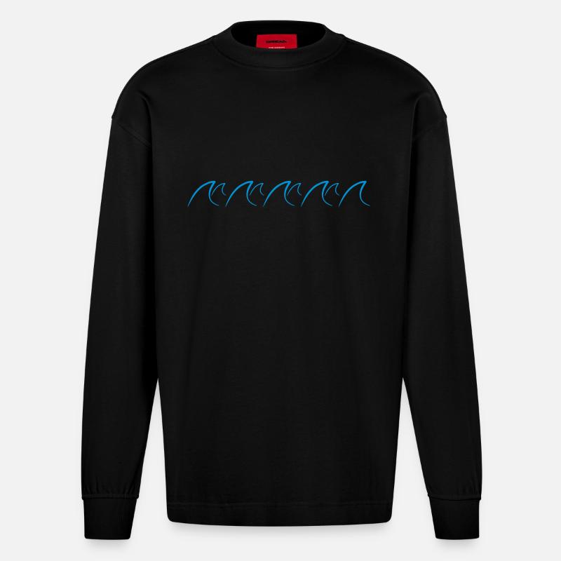 Waves Design - Manches longues bio épais oversize fabriqué en UE - SOLID BLACK