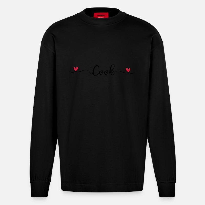 Koch - Heavyweight Oversized Organic Langarmshirt Made in EU - SOLID BLACK