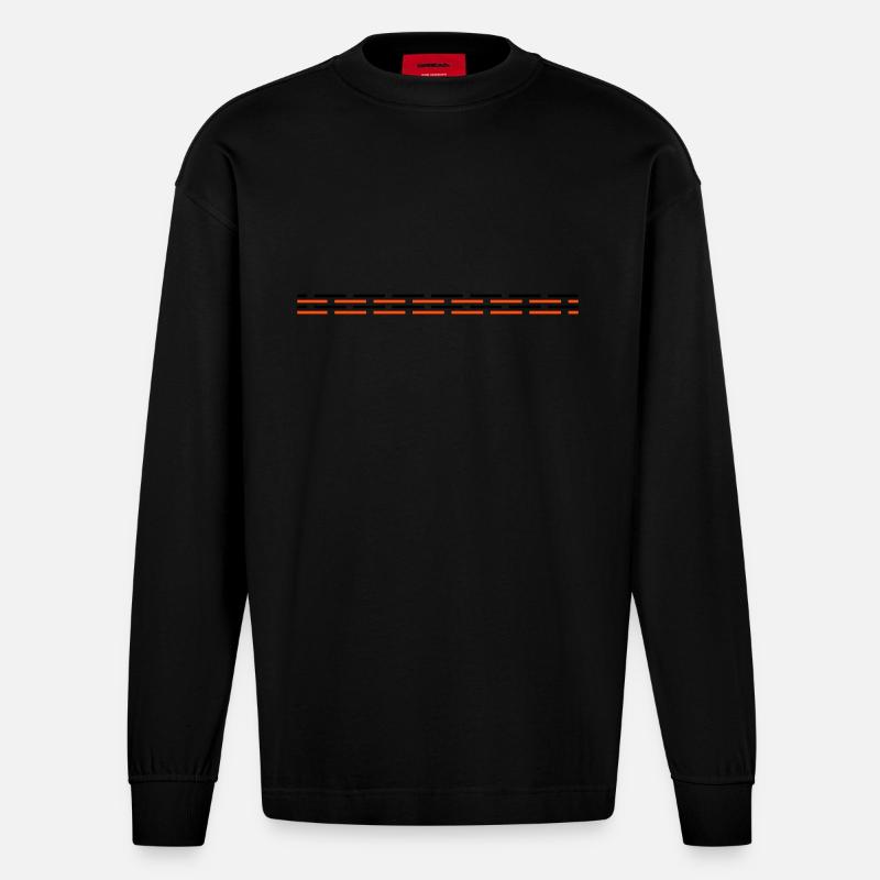 Line dashed - Heavyweight Oversized Organic Longsleeve Shirt Made in EU - SOLID BLACK