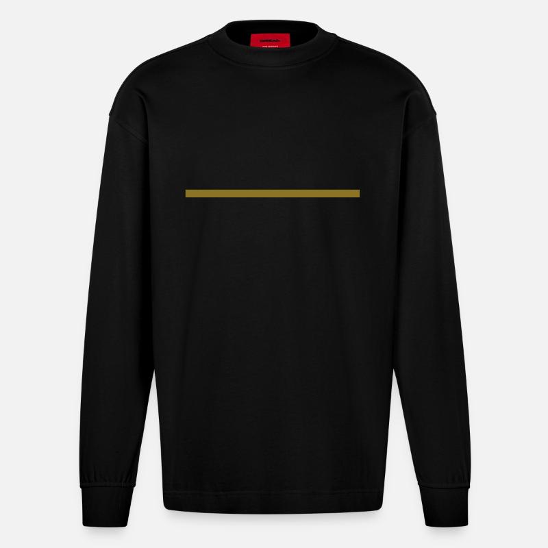 strich - Heavyweight Oversized Organic Langarmshirt Made in EU - SOLID BLACK