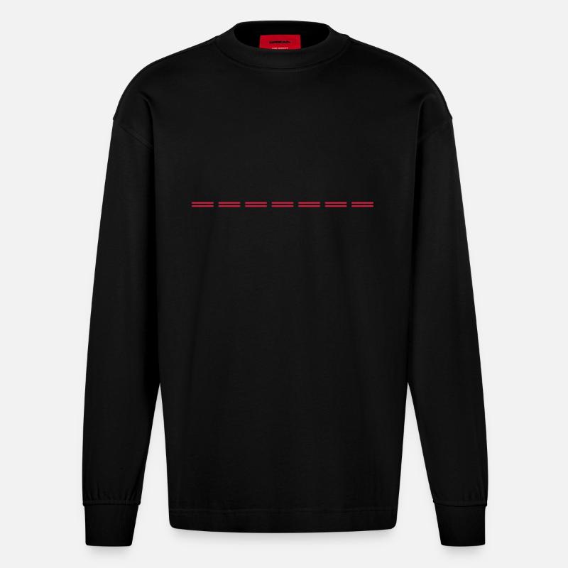 Linie gestrichelt - Heavyweight Oversized Organic Langarmshirt Made in EU - SOLID BLACK