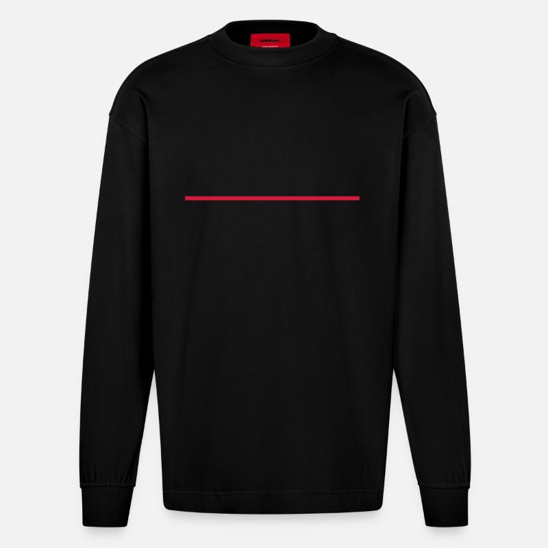 Strich - Heavyweight Oversized Organic Langarmshirt Made in EU - SOLID BLACK