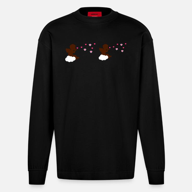 Liebesengel - Heavyweight Oversized Organic Langarmshirt Made in EU - SOLID BLACK