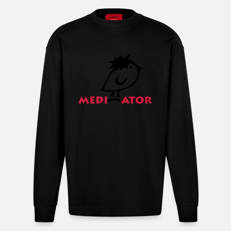 TWEETLERCOOLS - MEDIATOR - Heavyweight Oversized Organic Langarmshirt Made in EU - SOLID BLACK
